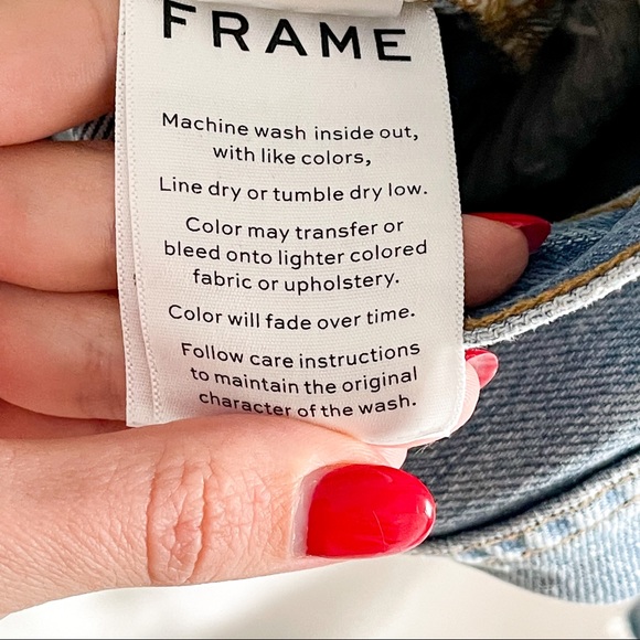 NEW Frame Le Ultra Baggy Distressed Denim Shorts 29 Blue - Picture 8 of 8